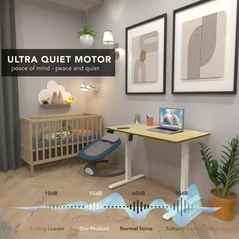 Bureau électrique compact assis-debout avec plateau de 48 pouces