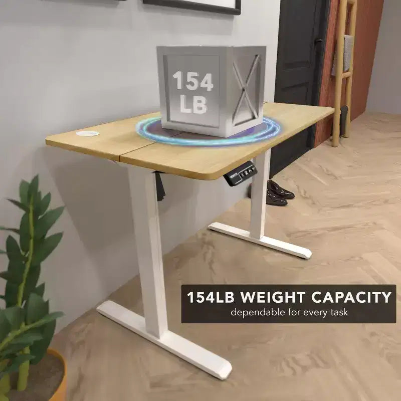 Bureau électrique compact assis-debout avec plateau de 48 pouces