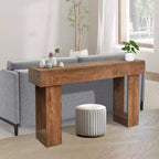 Console longue de 63 pouces, table de canapé rectangulaire en bois derrière le canapé, table d'entrée de ferme, pour entrée, couloir, salon et hall