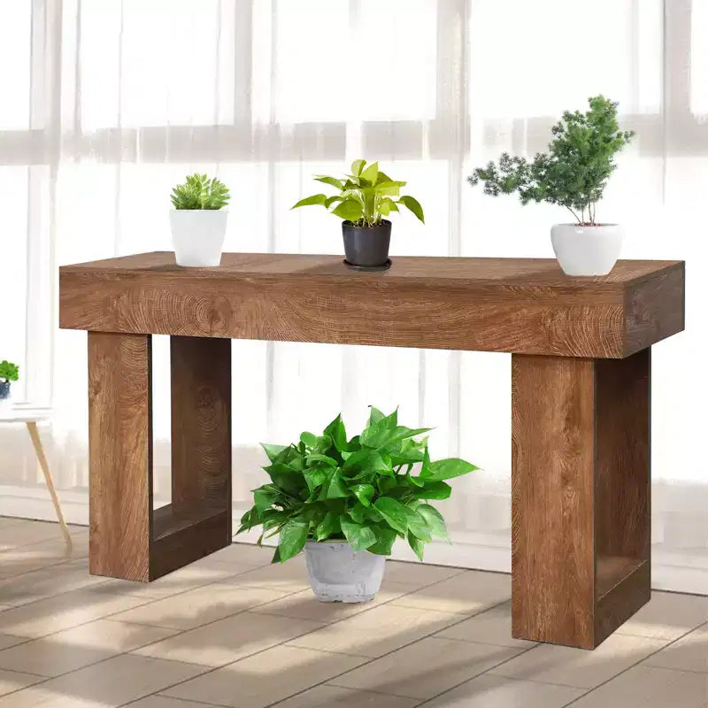 Console longue de 63 pouces, table de canapé rectangulaire en bois derrière le canapé, table d'entrée de ferme, pour entrée, couloir, salon et hall