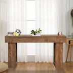 Console longue de 63 pouces, table de canapé rectangulaire en bois derrière le canapé, table d'entrée de ferme, pour entrée, couloir, salon et hall