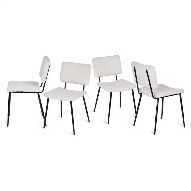 Chaises de salle à manger tapissées Pomona, lot de 4