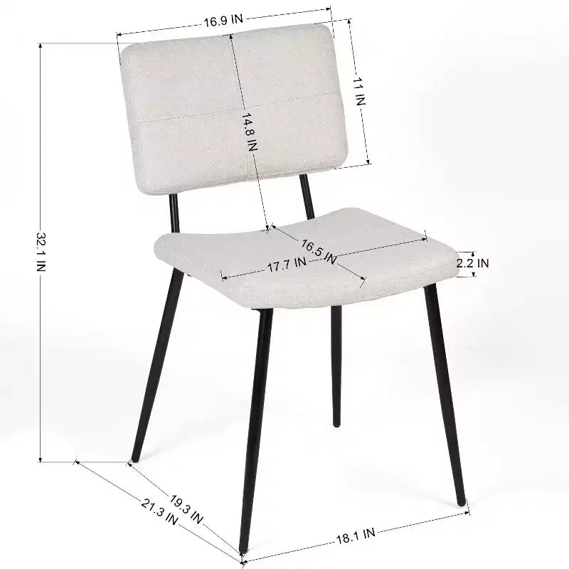 Chaises de salle à manger tapissées Pomona, lot de 4