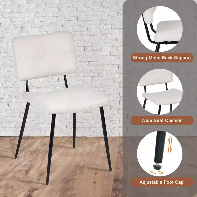 Chaises de salle à manger tapissées Pomona, lot de 4