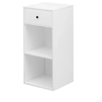 Meuble de rangement blanc au design simple avec tiroirs, buffet, meuble pour salon, salle à manger, chambre à coucher