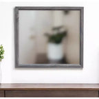 Miroir d'appoint encadré en bois gris foncé 35