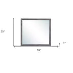 Miroir d'appoint encadré en bois gris foncé 35