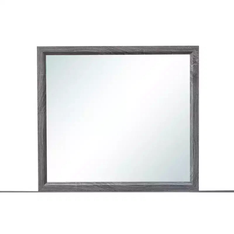 Miroir d'appoint encadré en bois gris foncé 35