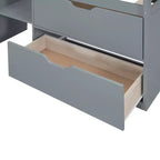 Lit mezzanine bas avec bureau roulant et étagères de rangement, lits superposés en bois de taille double avec 2 tiroirs et tableau noir pour enfants