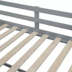 Lit mezzanine bas avec bureau roulant et étagères de rangement, lits superposés en bois de taille double avec 2 tiroirs et tableau noir pour enfants