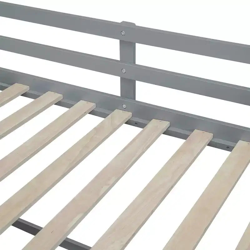 Lit mezzanine bas avec bureau roulant et étagères de rangement, lits superposés en bois de taille double avec 2 tiroirs et tableau noir pour enfants