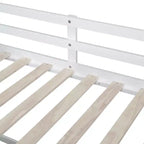 Lit mezzanine bas avec bureau roulant et étagères de rangement, lits superposés en bois de taille double avec 2 tiroirs et tableau noir pour enfants
