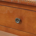 Console en bois massif de 122 cm avec 3 tiroirs de rangement, style moderne