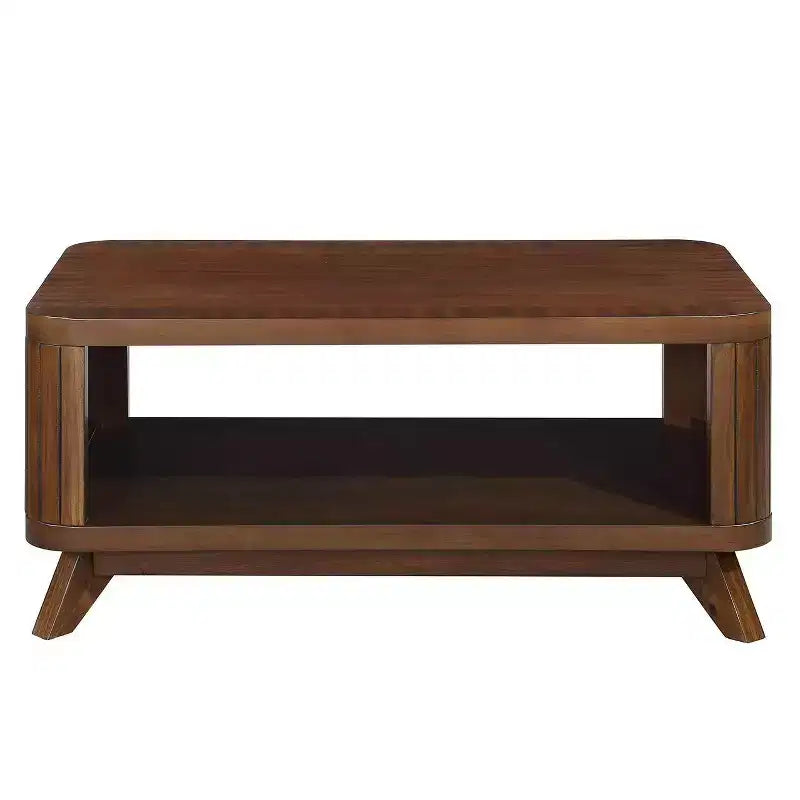 Table basse en bois de 41,5 po avec pieds en bois massif
