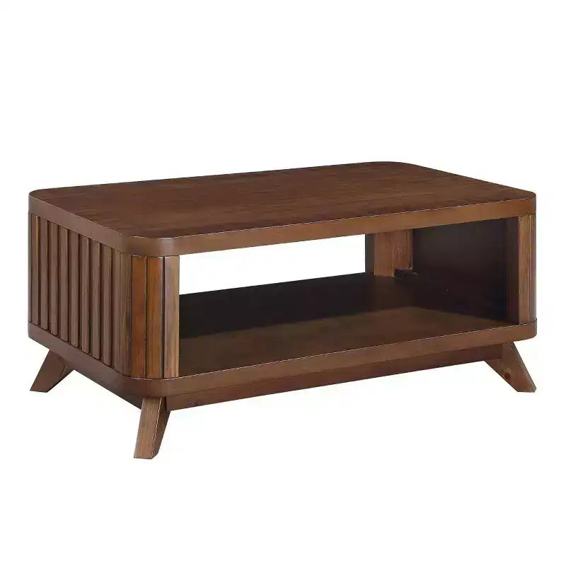 Table basse en bois de 41,5 po avec pieds en bois massif