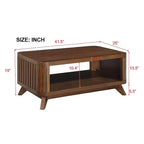Table basse en bois de 41,5 po avec pieds en bois massif