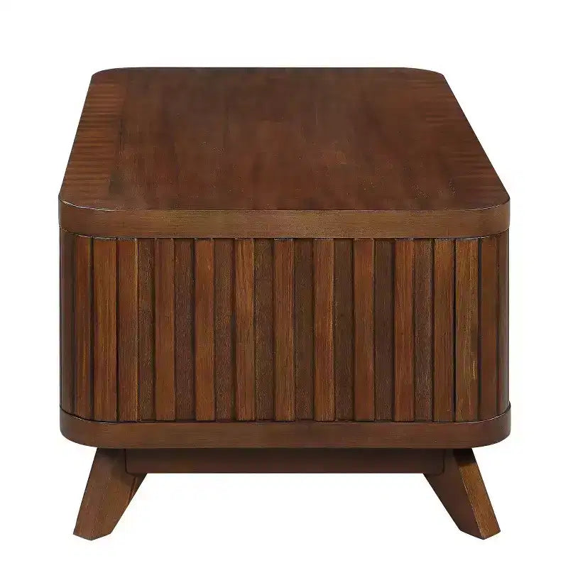 Table basse en bois de 41,5 po avec pieds en bois massif