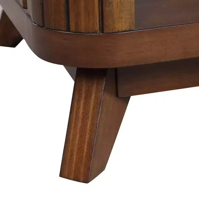 Table basse en bois de 41,5 po avec pieds en bois massif