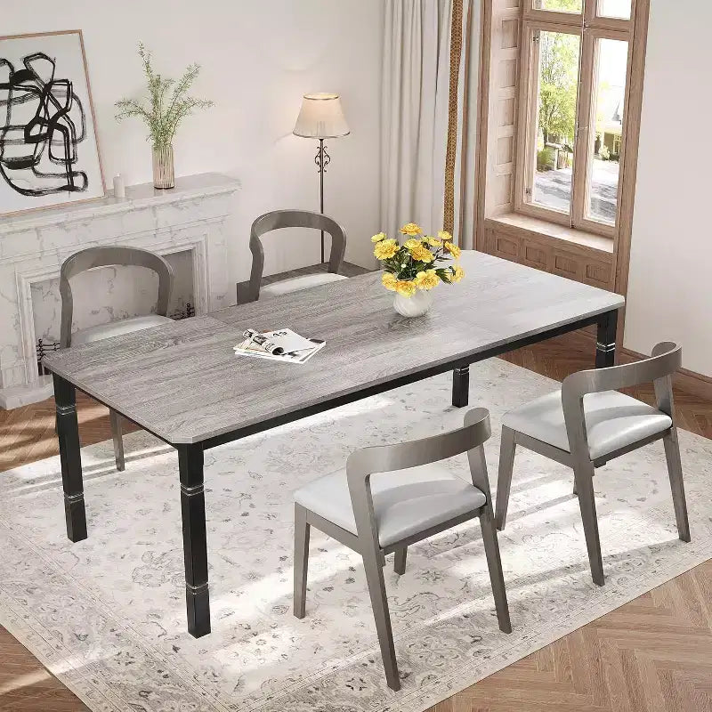 Table de salle à manger rectangulaire 79 po, 6 à 8 places