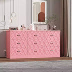 Commode à 9 tiroirs, Meuble de rangement moderne en bois, Commode support TV, Organisateur de tiroirs en bois avec prise de courant pour chambre à coucher, salon