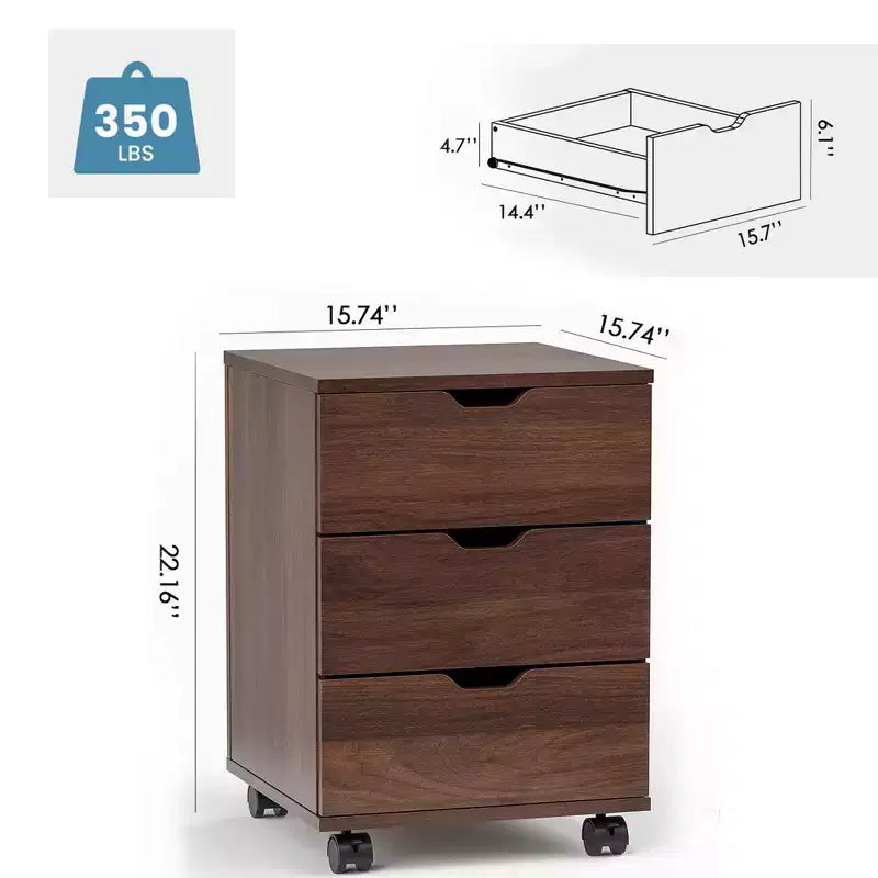 Classeur vertical en bois à 3 tiroirs
