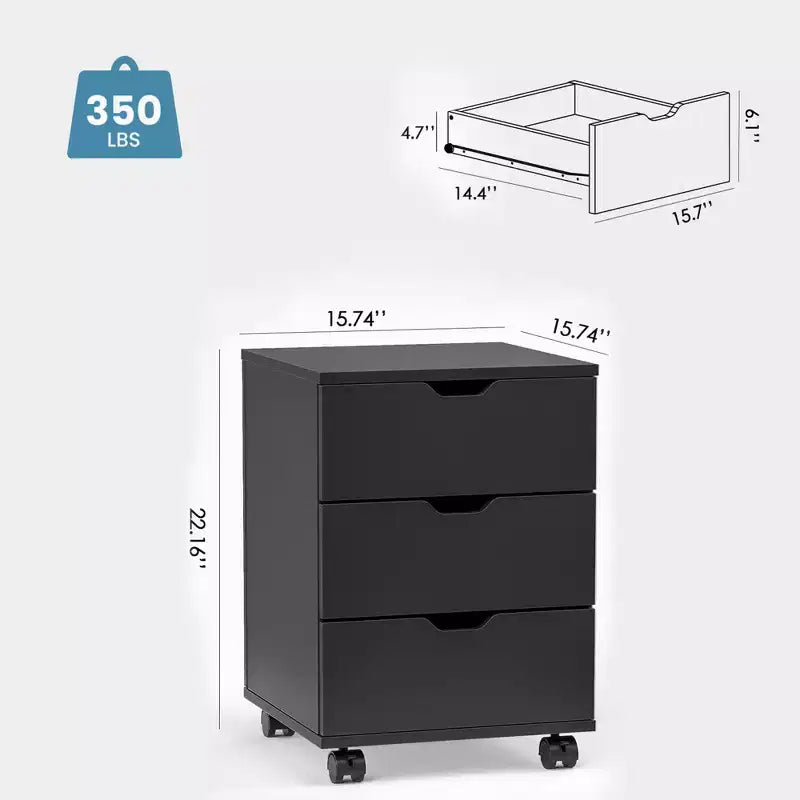 Classeur vertical en bois à 3 tiroirs