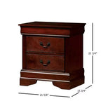 Table de chevet en bois expresso traditionnel à 2 tiroirs