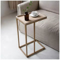 Table d'appoint de bout de canapé de ferme C, meuble d'appoint avec plateau tressé en rotin