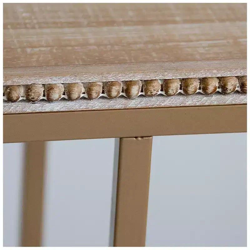 Table d'appoint de bout de canapé de ferme C, meuble d'appoint avec plateau tressé en rotin