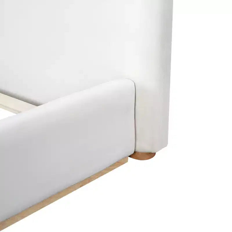 Cadre de lit élégant en velours, lit plateforme Queen/King Size pour chambre à coucher, blanc - ModernLuxe