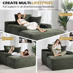 Canapé-futon de sol en velours surdimensionné moderne