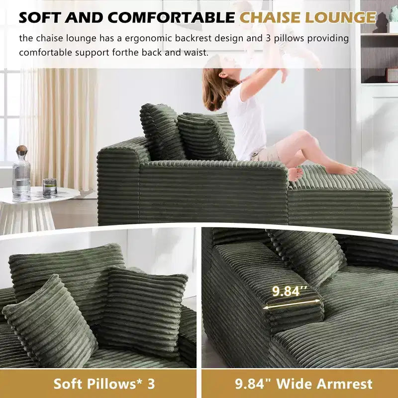 Canapé-futon de sol en velours surdimensionné moderne