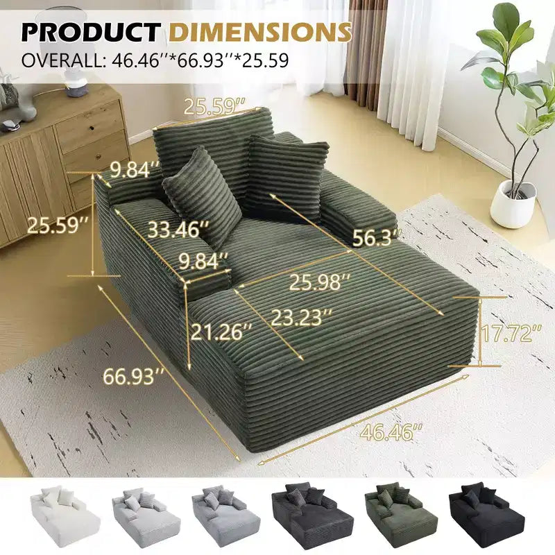 Canapé-futon de sol en velours surdimensionné moderne