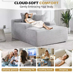 Canapé-futon de sol en velours surdimensionné moderne