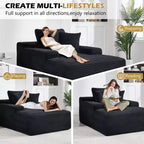 Canapé-futon de sol en velours surdimensionné moderne