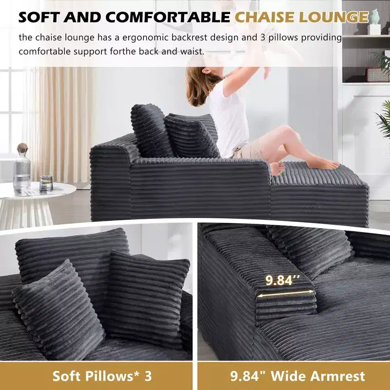 Canapé-futon de sol en velours surdimensionné moderne