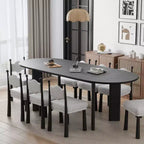 Table à manger ovale incurvée 79 po pour 6-8 personnes