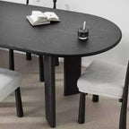 Table à manger ovale incurvée 79 po pour 6-8 personnes