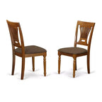 Ensemble de salle à manger 5 pièces en bois massif finition marron selle – 4 places
