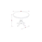 Ensemble de salle à manger style campagne française 3 pièces table et chaises - Table ronde en bois de 91 cm avec 2 sièges