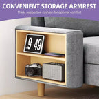 Canapé sectionnel modulaire en forme de U 109, 4 places, convertible, confortable avec accoudoirs, facile à assembler pour salon ou chambre à coucher.