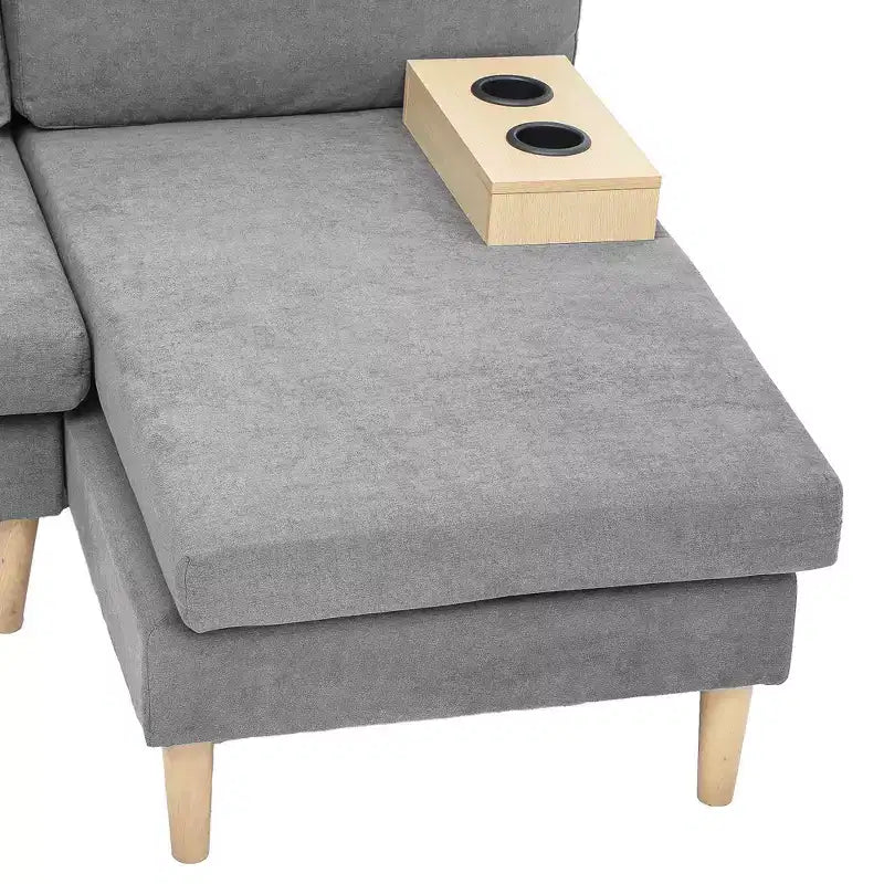 Canapé sectionnel modulaire en forme de U 109, 4 places, convertible, confortable avec accoudoirs, facile à assembler pour salon ou chambre à coucher.