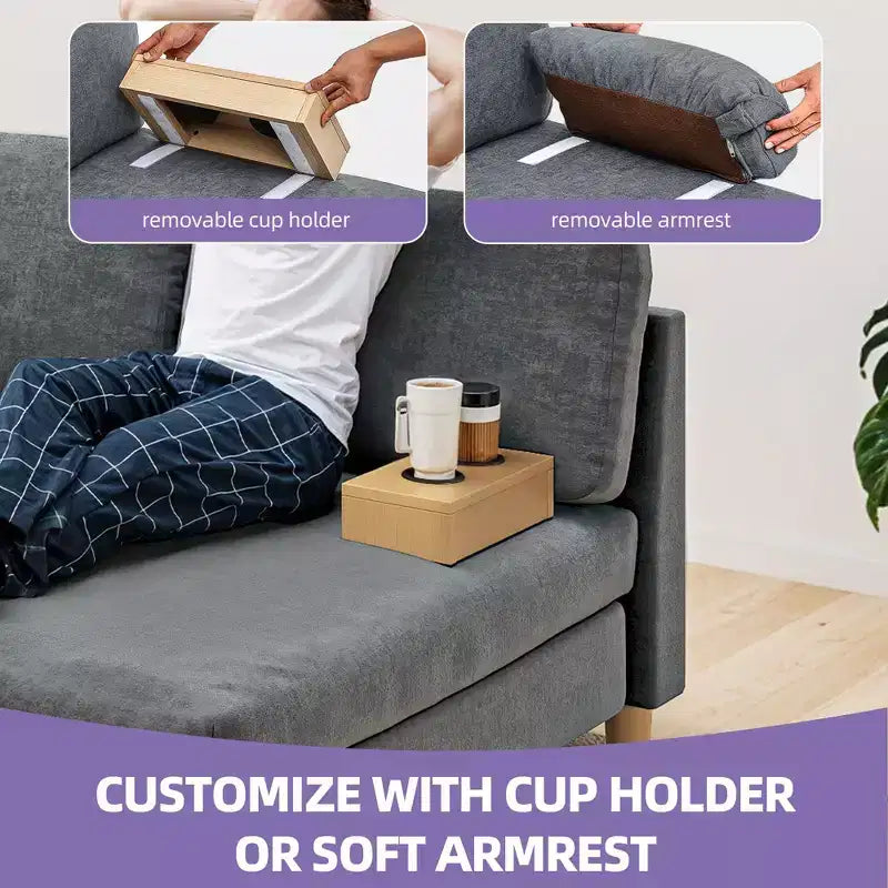 Canapé sectionnel modulaire en forme de U 109, 4 places, convertible, confortable avec accoudoirs, facile à assembler pour salon ou chambre à coucher.