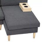 Canapé sectionnel modulaire en forme de U 109, 4 places, convertible, confortable avec accoudoirs, facile à assembler pour salon ou chambre à coucher.