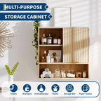 Meuble haut cannelé avec porte coulissante, plateau en faux marbre et étagère réglable, armoire à pharmacie incurvée pour salle de bain ou buanderie