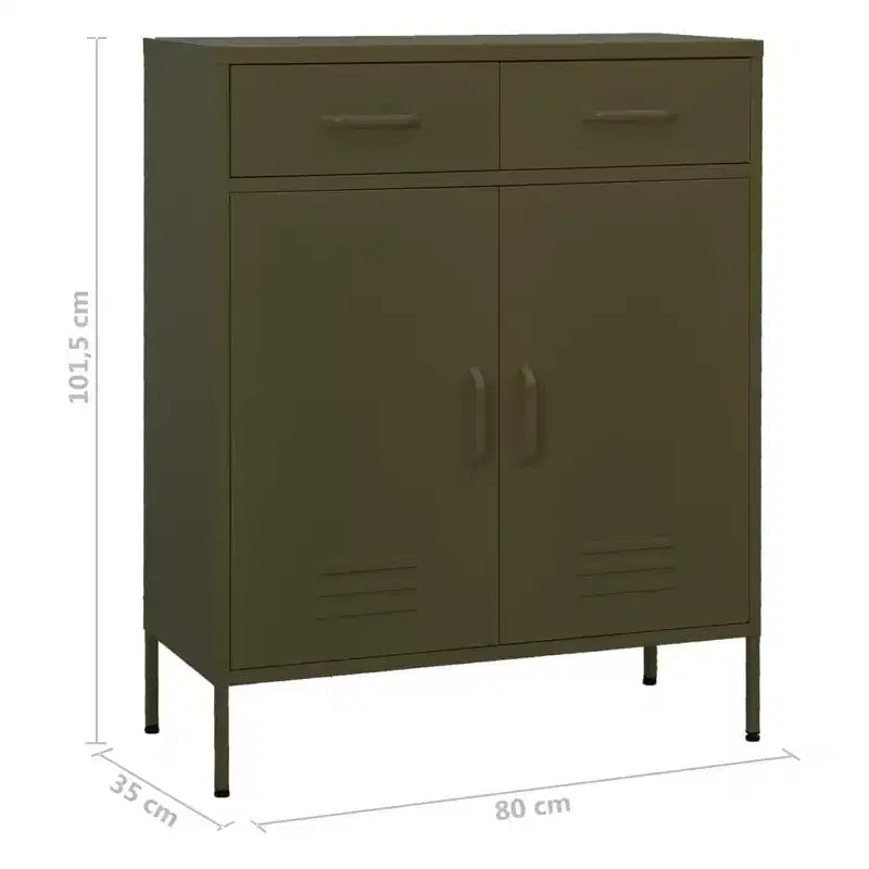 Meuble de rangement Acier Vert Olive 80 x 35 x 101,5 cm