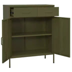 Meuble de rangement Acier Vert Olive 80 x 35 x 101,5 cm