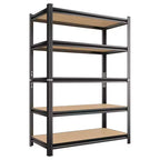 Étagère de rangement modulaire à 5 niveaux, capacité de 227 kg/tablette, peut être utilisée comme 2 unités de rangement séparées.