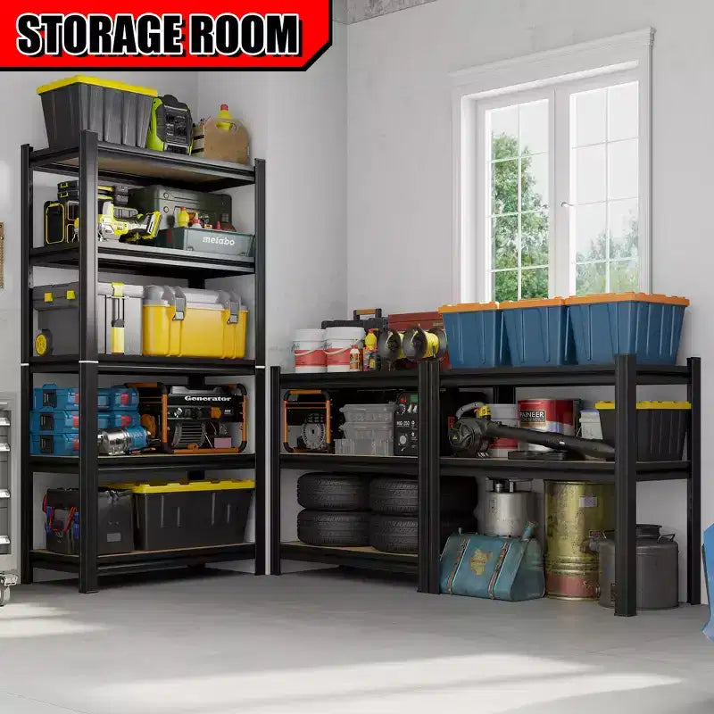 Étagère de rangement modulaire à 5 niveaux, capacité de 227 kg/tablette, peut être utilisée comme 2 unités de rangement séparées.