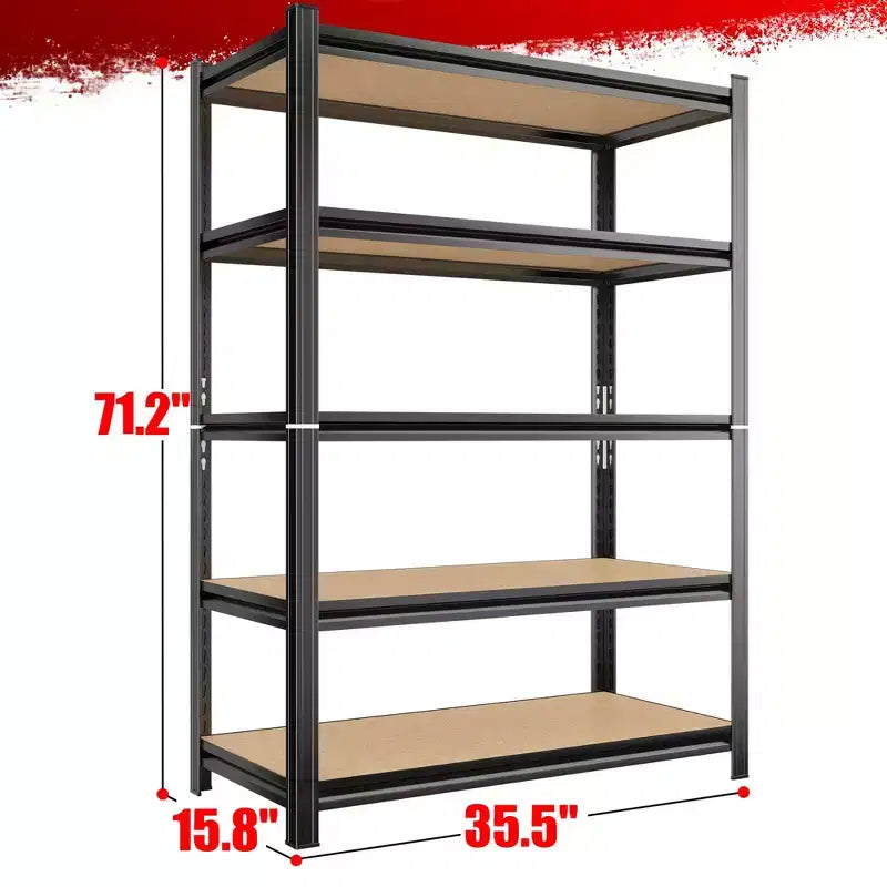 Étagère de rangement modulaire à 5 niveaux, capacité de 227 kg/tablette, peut être utilisée comme 2 unités de rangement séparées.
